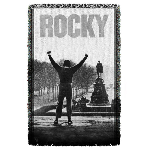 Rocky Poster Woven Tapestry Throw Blanket